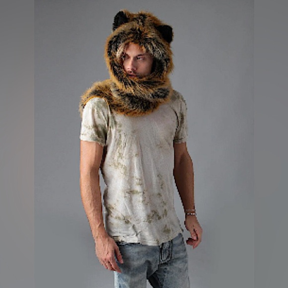 Red wolf faux fur SpiritHood! One size fits all! NWOT